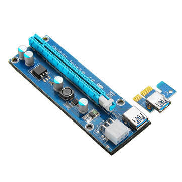 PCI Express PCI-E 1X to 16X Riser Card 6Pin PCIE USB3.0 SATA Expansion Cable for Miner Mining BTC De