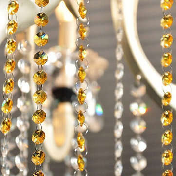 100Pcs 14mm Crystal Glass Octagon Loose Beads Multicolour Chandelier Home DIY Decor Handmade Craft