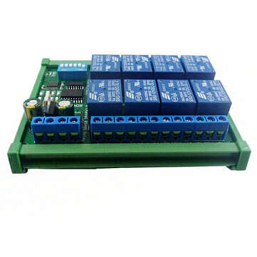 R4D8A08 DC 12V 8 Channel RS485 Relay Module Modbus RTU UART Remote Control Switch wit... (MODEL: 2#)