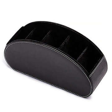 Leather Storage Box Home Storage Box Leather Storage Box Phone/TV Remote Control H... (COLOR: BLACK)