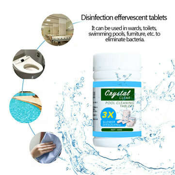 100g Swimming Pool Chlorine Tablets High Content Chlorine Effervescent Sanitizing Tablet Cleaning