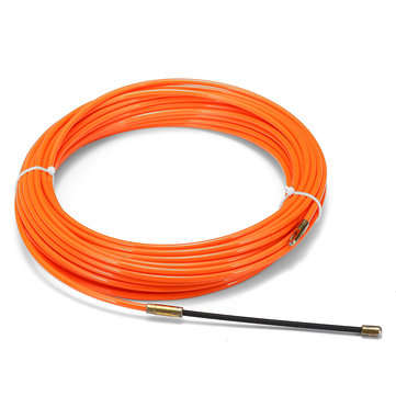 Cable Push Puller Reel Conduit Nylon Snake Fish Tape Wire Orange 4mm 15m (LENGTH: 30CM)