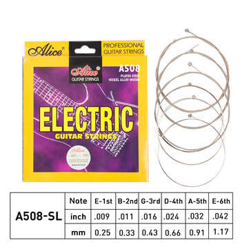 Alices Electric Guitar String Electric Guitar Strings 009 to 042 inch Plated Steel Coated Nickel All