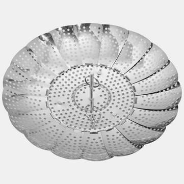Stainless Steel Household Steamed Bun Steamer Folding Fruit Basket For Steaming Vegetab... (SIZE: M)