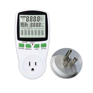 PM001 AC Power Meters 220V 50Hz Digital Wattmeter Energy Meter Watt Monitor Electr... (PLUG: USPLUG)