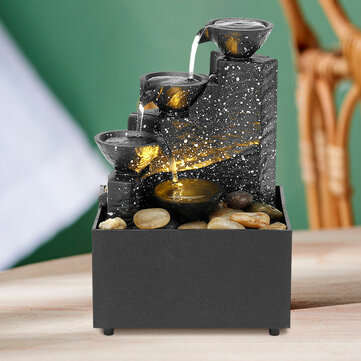 Electric Modern Tabletop Water Fountain USB Powered Water Fountain Ornament For Home Bedroom Living
