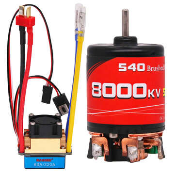 BAGGEE 540 55T Brushed Waterproof RC Car Motor 8000KV 60A Double Side ESC For 1/10 S... (KV: 8000KV)