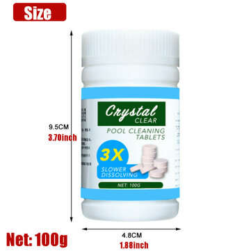 100g Swimming Pool Chlorine Tablets High Content Chlorine Effervescent Sanitizing Tablet Cleaning