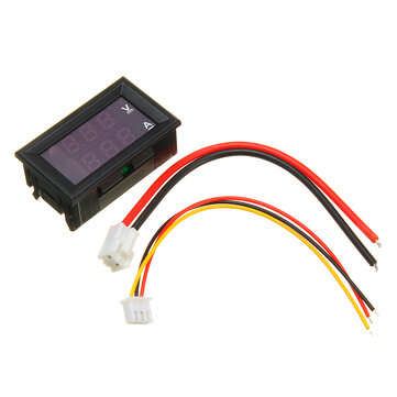 Mini Digital Voltmeter Ammeter DC 100V 10A Panel Amp Volt Voltage Current Meter Tester 0.56" Blue Re