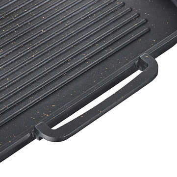 BBQ Grill Pan Non-stick Cooking Grill Pan Iron Steak Frying Pan Camping Picnic Cookware