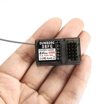 DUMBORC X6FG 2.4G 6CH Receiver with Gyro for RC X6 Transmitter Remote Controller