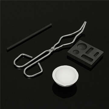 4pcs Crucible Tongs Square Graphite Cylindrical Crucible Lab Supplies