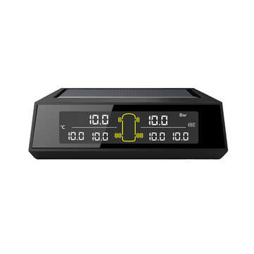 Car TPMS Tyre Pressure System Solar Power LCD Display+ 6 External Sensors