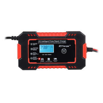 12V 6A Battery Charger Touch Screen Pulse Repair LCD Display For Car ... (PLUG: EUPLUG | COLOR: RED)