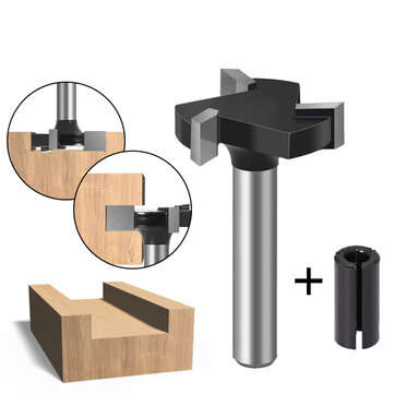 Drillpro CNC Spoilboard Surfacing Router Bits 1/4 inch Shank 1 inch Cutting Diameter Slab Flattening
