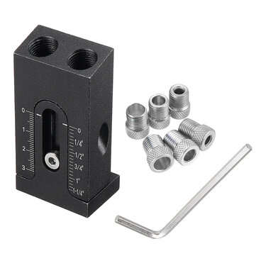 Drillpro Pocket Hole Jig Kit 6/8/9.5mm Angle Drill Guide Woodwoorking Tool Hole Puncher Locator Jig