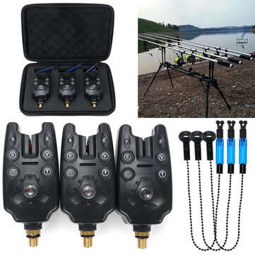 Fishing Bite Alarms Chain Alert Swinger Set Digital Fishing Alarm Kit LED Alarm Indicator Alert Fish