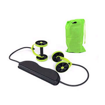 Abs Exercise Wheels Roller Stretch Elastic Abdominal Pull Rope Abdominal Muscle Trainer Home Fitness