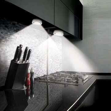 3pcs Wireless Remote Control LED Night Lights Battery Operated Stick-on Cabinet Closet Lamps