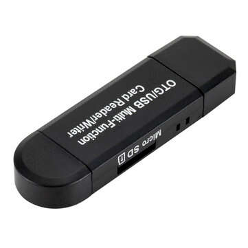 2 in 1 OTG/USB 2.0 Multifunction Card Reader Writer High-speed SD Micro-SD Card Reader for PC Androi