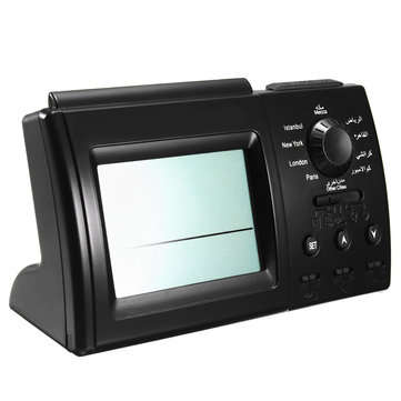 Digital Automatic Islamic Azan Muslim Prayer Alarm Adhan Table Clock Black