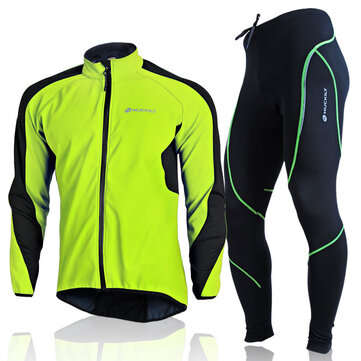 NUCKILY Men`s Cycling Clothing Waterproof Windproof Riding Jacket Therm... (SIZE: L | COLOR.: GREEN)