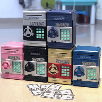 Bank Automatic Coins Cash Saving Money Box Counter Mini Safe Box Child Gift Elect... (COLOR: SILVER)