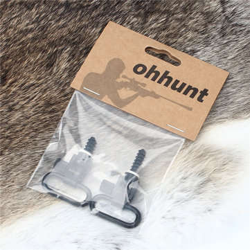 ohhunt 2Pcs 1 Inch QD Quick Detachable Sling Adapter Black Super Sling Swivel Mount Set for Tactical