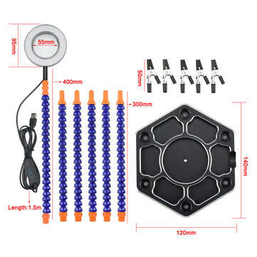 NEWACALOX Soldering PCB Holder Tool Six Arms Helping Hands Third Hand Crafts Repair Helping Welding
