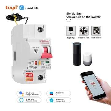 Tuya Smart Life 10A-125A 1P WiFi Smart Circuit Breaker Overload Short-circuit Prot... (CURRENT: 10A)