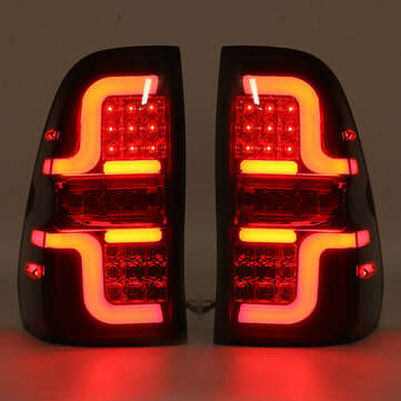 Pair Black Rear LED Tail Brake Light Lamp For Toyota Hilux Revo SR5 M70 2015-Up