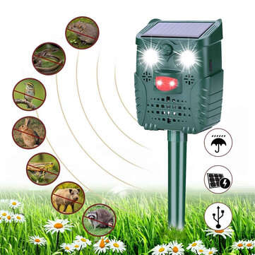 -WH528 Outdoor Solar Ultrasonic Animal Repeller Pest Control Bats Birds Dogs Cats Repeller with Flas