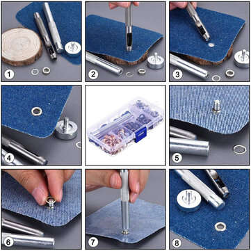 150PCS Clothing Luggage Accessories Eyelet Button Eyelet Button DIY Tool Kit Copper