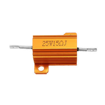 RX24 25W 15R 15RJ Metal Aluminum Case High Power Resistor Golden Metal Shell Case Heatsink Resistanc