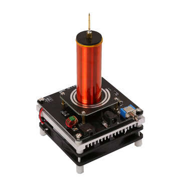DIY Mini Tesla Coil Music 2A 3.5MM Audio Input Support Cellphone Play Music 24V Fan