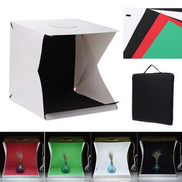 LED Studio Photo Room Photography Lighting Tent Kit Box with 4 Backdrops Clothes