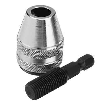 Drillpro 0.5-8mm Keyless Chuck 3 Jaw Drill Adapter 1/4 Inch Hex Shank Nickel Plating Drill Chuck