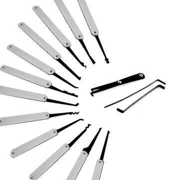 DANIU Transparent Practice Padlock with 12pcs Unlocking Lock Picks Set Key Extractor Tools