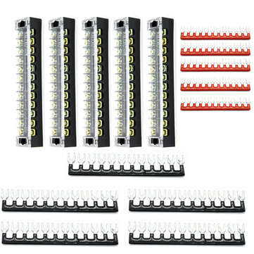 5/6/12 Positions Dual Rows 600V 15A Wire Barrier Block Terminal Strip Power Distribu... (NUMBER: 12)