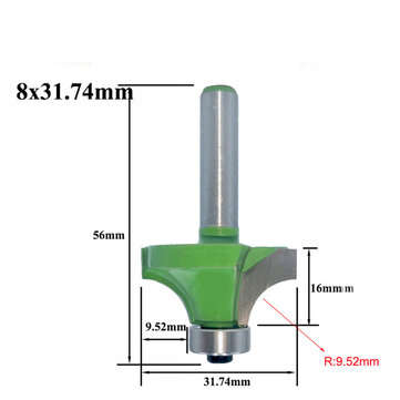 Drillpro 8mm Tungsten Carbide Corner Round Over Router Bit with Bearing Milling Cutter... (SIZE: 5#)