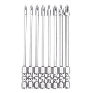 BROPPE 8Pcs 75mm/100mm Length Impact Phillips Screwdriver Bit High Torque Cross S... (LENGTH: 100MM)