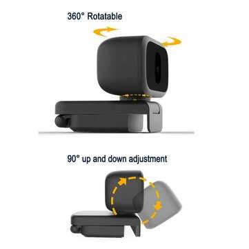 Portable HD 720P Webcam 360 Rotatable Web Cam Camera for Computer PC Laptop Video Microphone