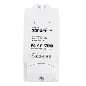 SONOFF TH10 DIY 10A 2200W Smart Home WIFI Wireless Temperature Humidity Thermostat Module APP Remo