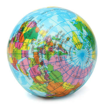 Earth Globe Planet World Map Foam Stress Relief Bouncy Press Ball Geography Toy