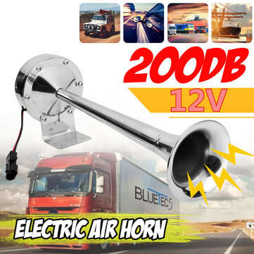 12V/24V Super Loud 200db Trumpet Air Horn for Car Truck Van Lorry Boat Metal (VOLTAGE: 12V)
