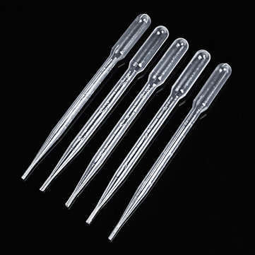 100Pcs 1/2/3/5/10mL Disposable Transfer Pipettes Plastic Graduated Pasteur Pipett... (CAPACITY: 1ML)