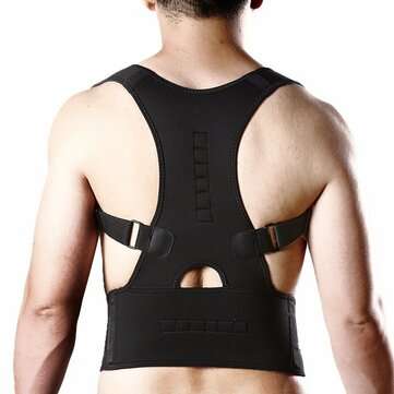 Adjustable Magnetic Posture Corrector Back Belt Lumbar Support Anti-Hunchback Back Su... (SIZE: 2XL)