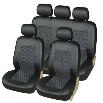 1 Seater / 5 Seater PU Leather Front Rear Universal Car Seat Covers Protector (TYPE: SET)