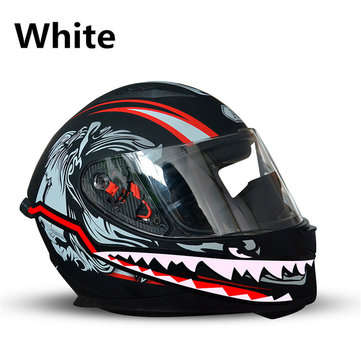 Waterproof Motorcycle Helmet Shark Mouth Light Strip LED Night Signal Lights Lumi... (COLOR.: WHITE)