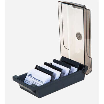JIELISI 867 4 Divider Board Business Card Box Large Capacity File Index Card Storage Box Office Stor